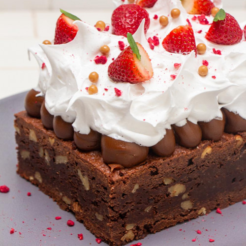 BROWNIE CON MERENGUE Y DULCE DE LECHE