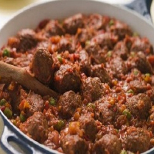 Arroz con albóndigas