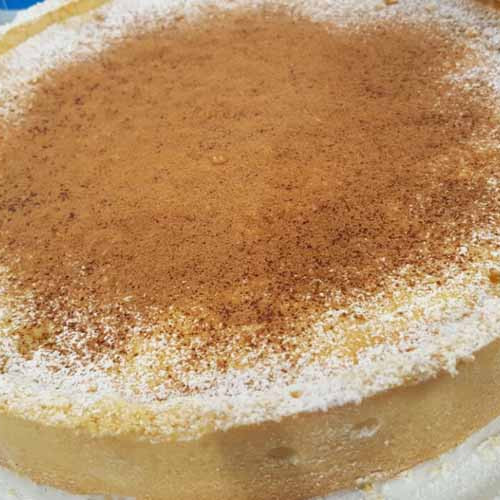 Arroz con leche en forma de tarta