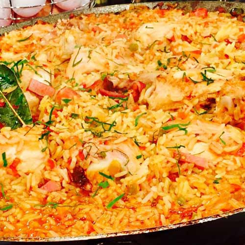 Arroz con pollo y panceta en 5 pasos