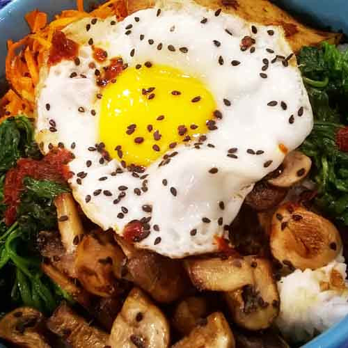 Arroz coreano a la chapa, bibimbap