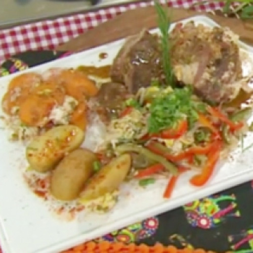 Asado banderita en caja de vino con papas semillón