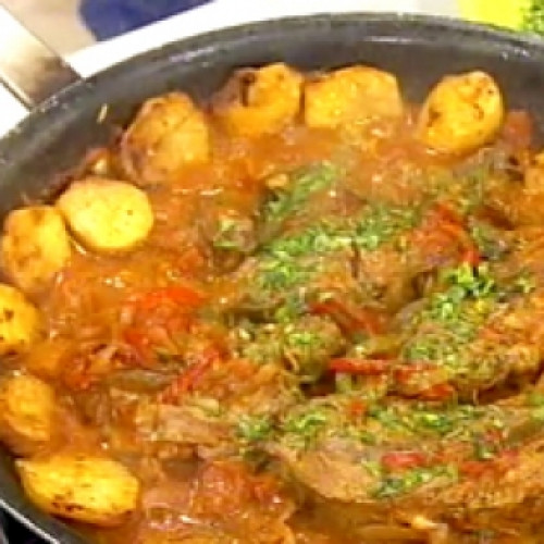 Bifes rellenos a la criolla con papas españolas