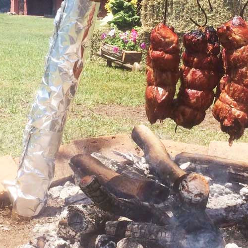 Bondiola rellena con membrillo al hilo