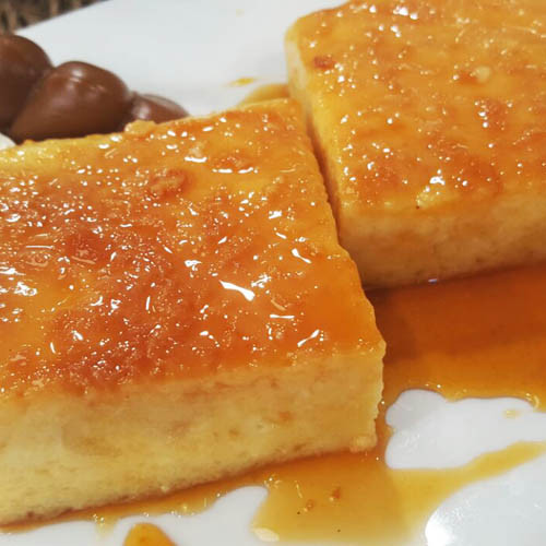 Budín de pan mixto con leche condensada