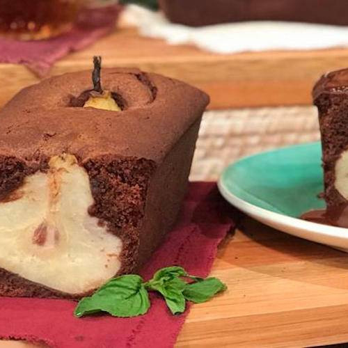 Budín de chocolate con peras