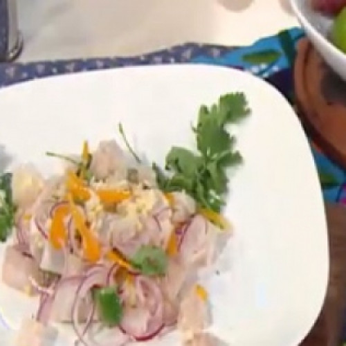 Ceviche casero y picarones caseros