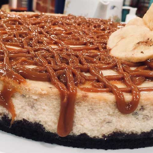 Cheese cake de banana y dulce de leche