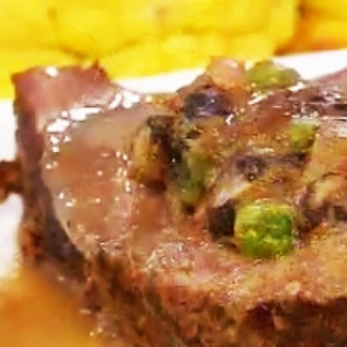 Colita de cuadril rellena con batatas duquesa