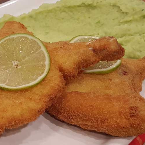 Costillitas de cerdo a la Villeroy, receta setentosa