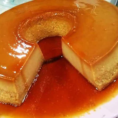 Flan de dulce de leche con caramelo seco