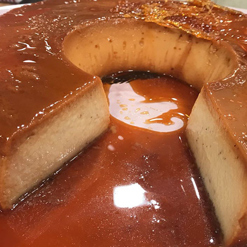 Flan de turrón