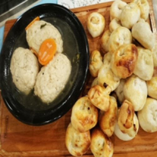 Gefilte fish y knishes de papa por Fanny