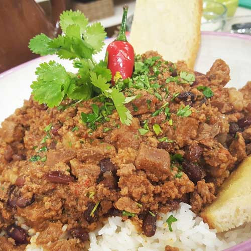 Guiso de carne y porotos colorados