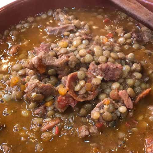 Guiso de lentejas a la Cala