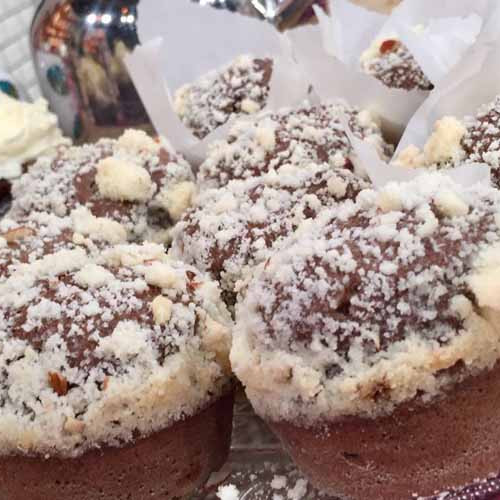 Muffins de cacao y crema de queso