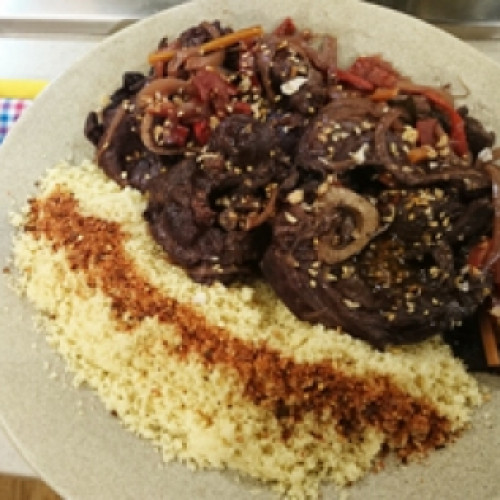 Ossobuco al malbec con couscous