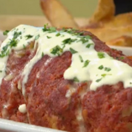 Pan de carne relleno con papas con polenta