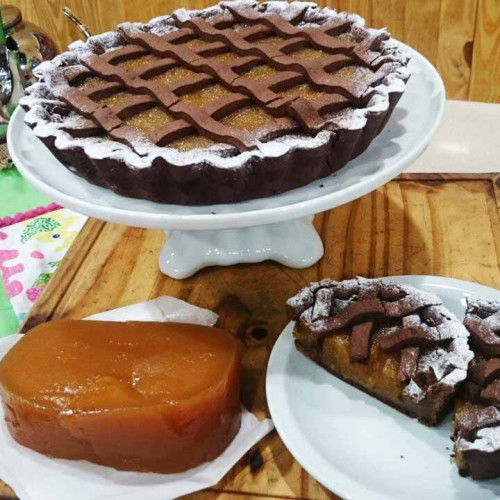 Pastafrola de batata en masa de chocolate