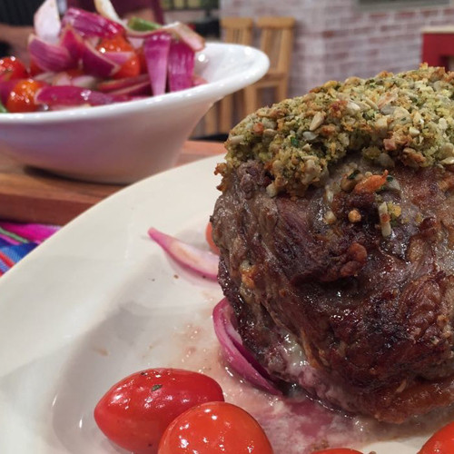 Picaña crocante con ensalada a la chapa