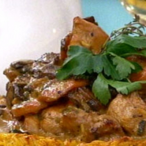 Pollo al champignon con arroz