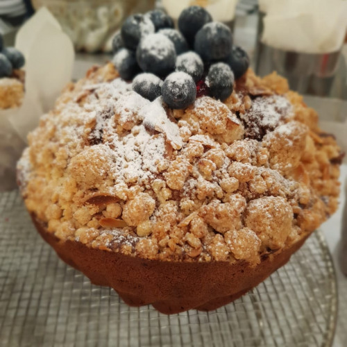 Budín de chocolate y arándanos