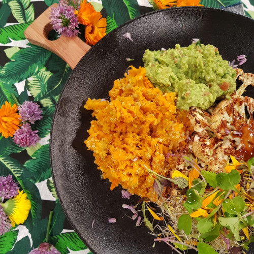 Bifes de coliflor con salsa teriyaki