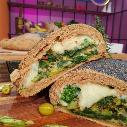 Calzone integral con vegetales