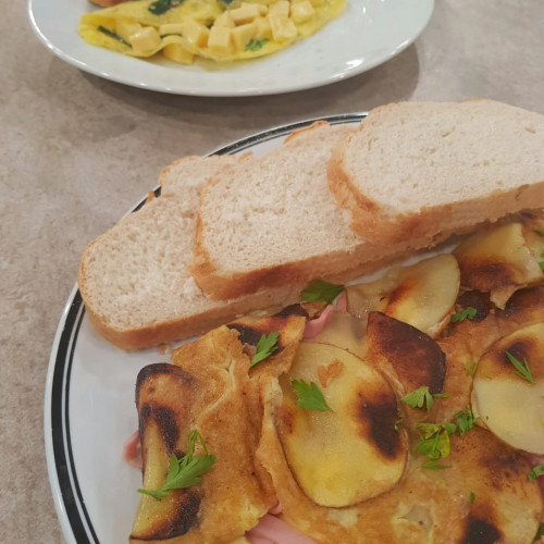 Omelettes de espinaca y de papas