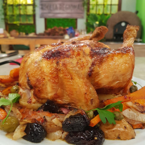 Pollo al horno con vegetales