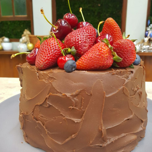 Torta "Mechi" de chocolate y frutillas