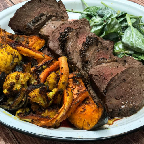 PICAÑA AL HORNO CON VEGETALES ASADOS