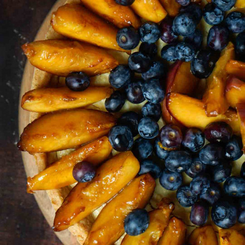 TARTA DE RICOTA Y DURAZNO