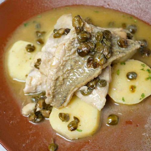 PESCADO A LA CREMA CÍTRICA CON PAPAS