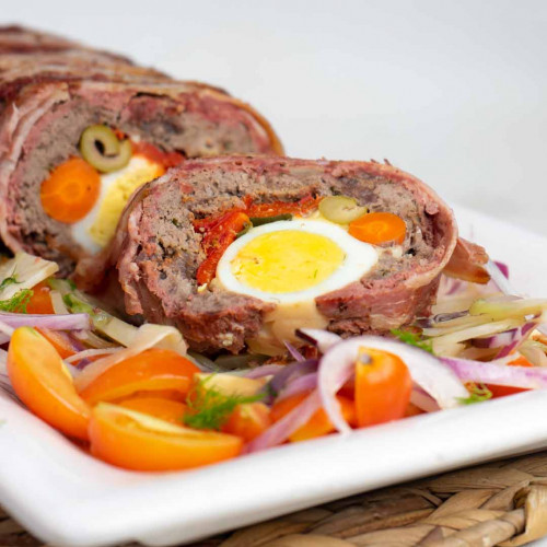 PAN DE CARNE RELLENO CON PAPAS