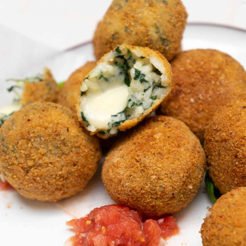 CROQUETAS DE ARROZ, ESPINACA Y QUESO