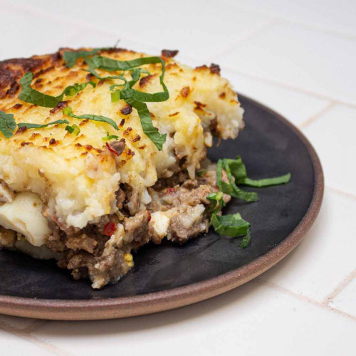 PASTEL DE PAPA Y CARNE CORTADA A CUCHILLO