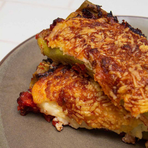 CANELONES DE POLLO Y VERDURA