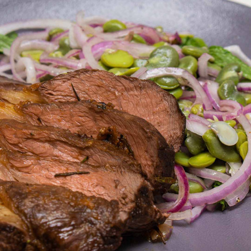 MARUCHA AL HORNO CON ENSALADA DE HABAS