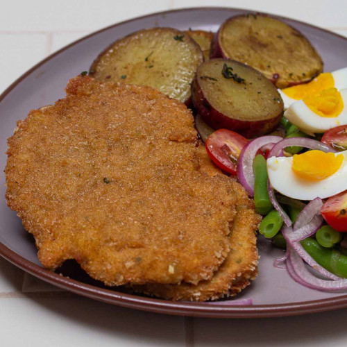 MILANESA DE CERDO CON BATATAS AGRIDULCES