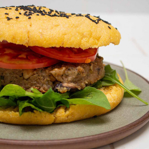 HAMBURGUESA DE QUINOA Y HONGOS