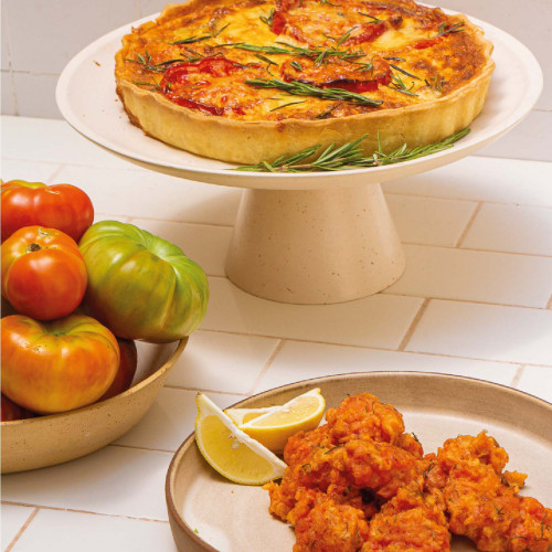 TARTA Y BUÑUELOS DE TOMATE