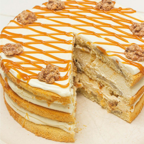 TORTA DE CARAMELO Y BANANA