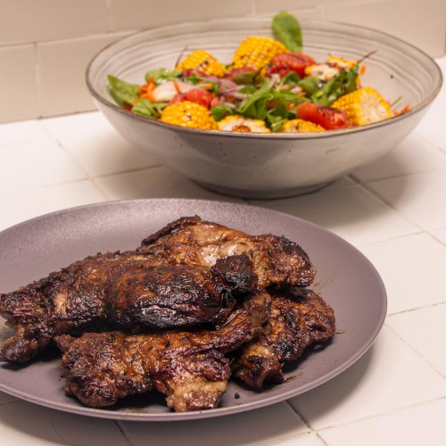 ARAÑITA A LA PLANCHA CON ENSALADA DE GARBANZOS