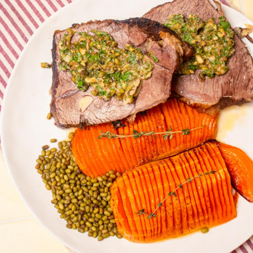 PALETA A LA CACEROLA CON CALABAZA HASSELBACK