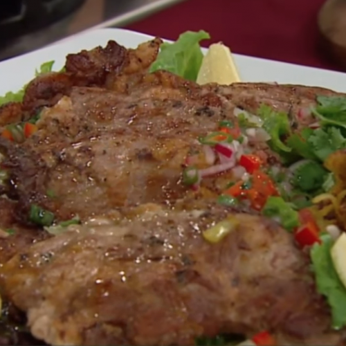 Bifes escondidos con tortitas de papa