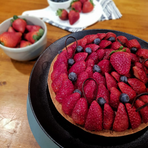 Tarta de ricota y dulce de leche