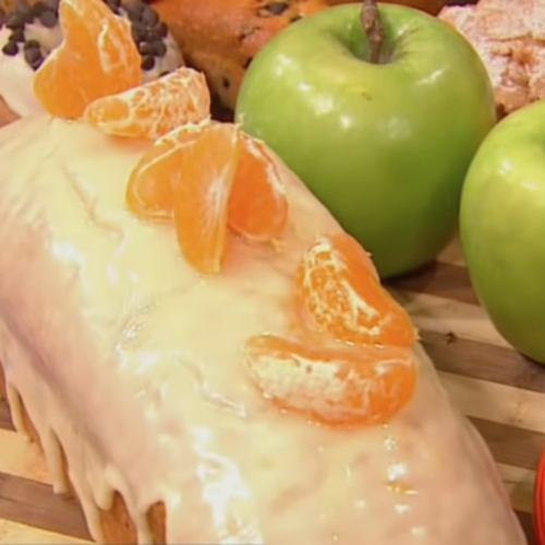 Budín de mandarinas glaseado en licuadora