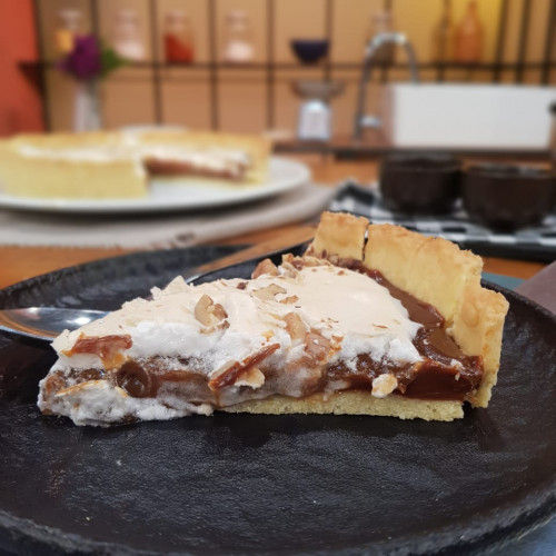 Tarta de dulce de leche y merengue