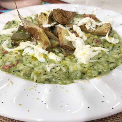 Risotto de alcauciles y limón